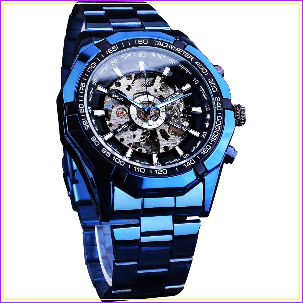 Luxury Watch Image - Montre mécanique pour homme, squelette, à
