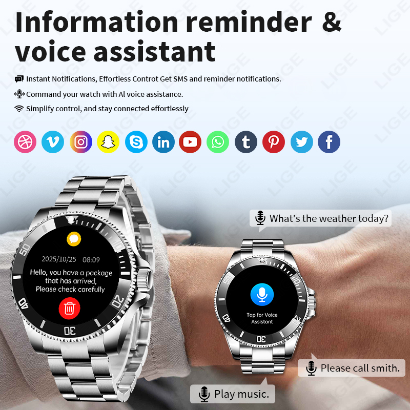 Montre connectée LIGE, montre  - Luxury Watch Hd avis et prix